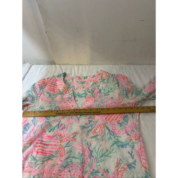 Lilly Pulitzer Amelia Island top pink crab rn#88189 shirt - Picture 7 of 8